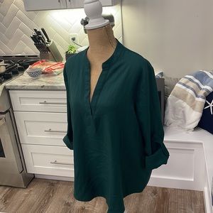 Shein forest green blouse
